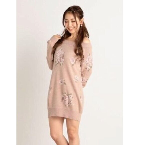LIZ LISA Hime Gyaru angora blend sweater dress - Picture 1 of 6